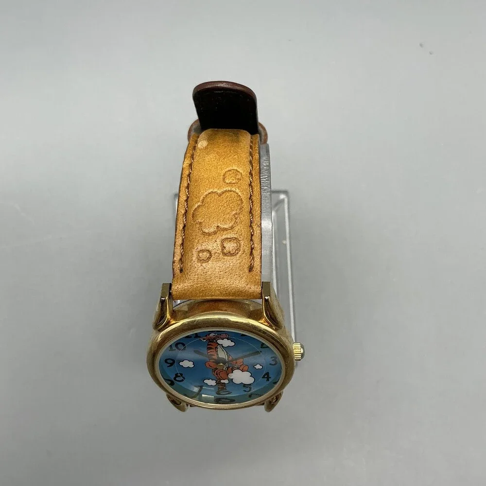 Disney Store Womens Watch 28mm Tigger Blue Dial Leather DS-240 New Battery